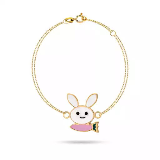 دستبند طلا بچگانه مدل خرگوش 46854165418